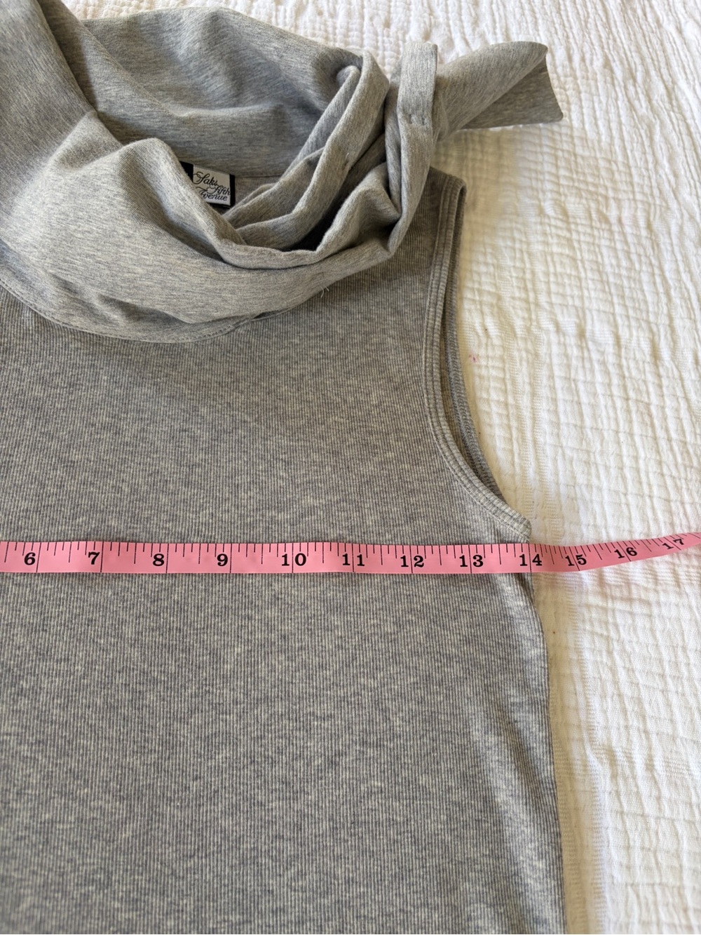 Brunello Cucinelli Sleeveless Knit Tank with Built In Faux Scarf in Light Gray - Picture 10 of 10
